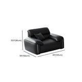Antimicrobial Waterproof Leather Black 3 Seater Sofa Image - 15