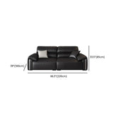 Antimicrobial Waterproof Leather Black 3 Seater Sofa Image - 16