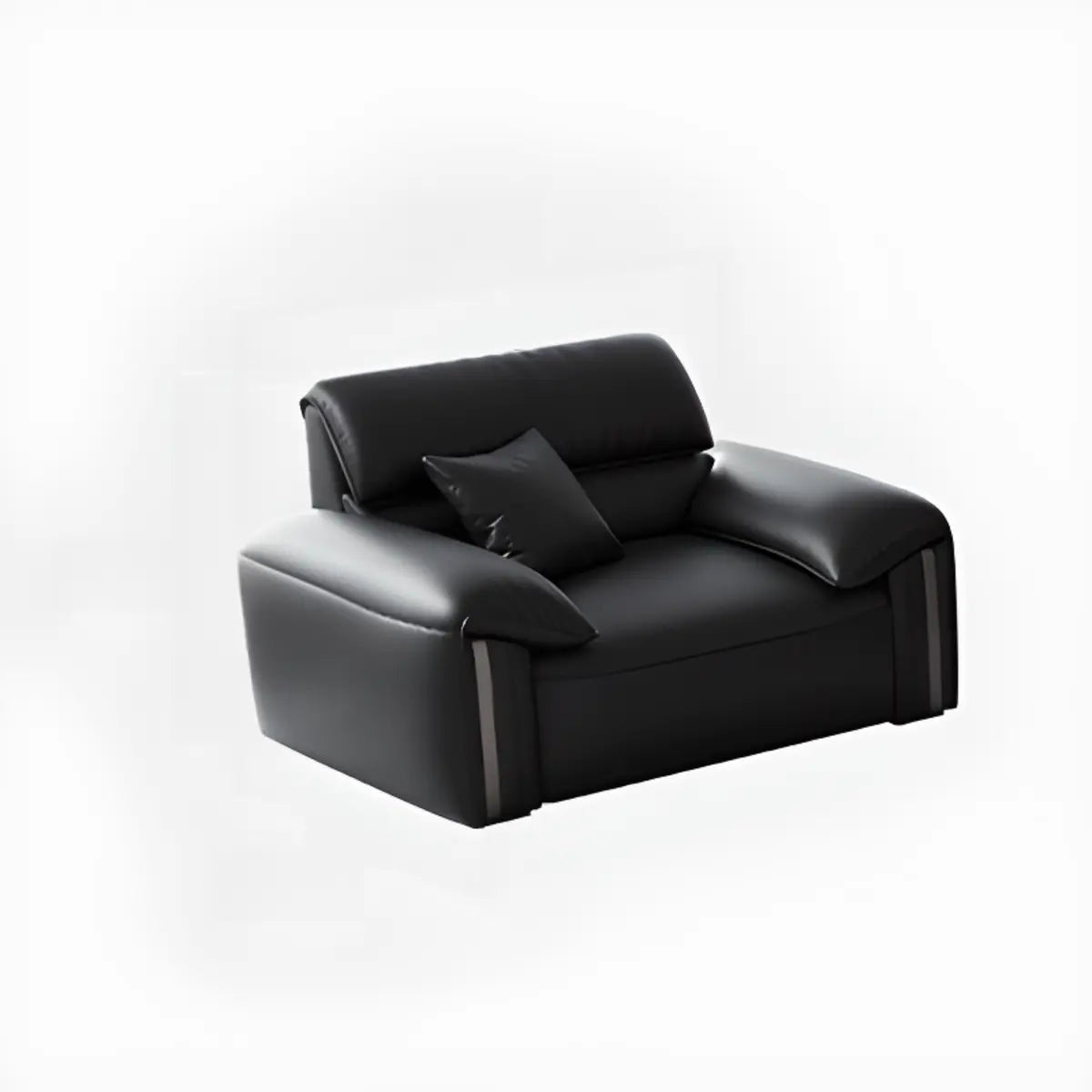 Antimicrobial Waterproof Leather Black 3 Seater Sofa Image - 2