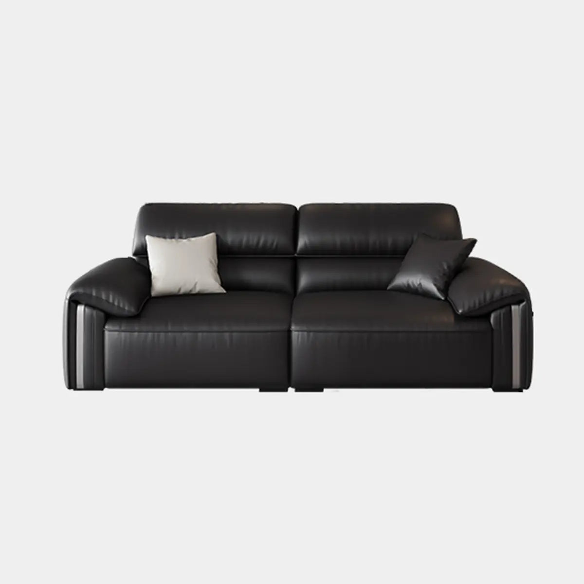Antimicrobial Waterproof Leather Black 3 Seater Sofa Image - 3