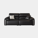 Antimicrobial Waterproof Leather Black 3 Seater Sofa Image - 3