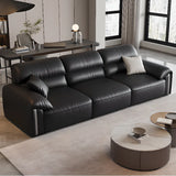Antimicrobial Waterproof Leather Black 3 Seater Sofa Image - 9