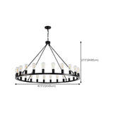 Antique Black Wagon Wheel Chandelier Adjustable Chain #size