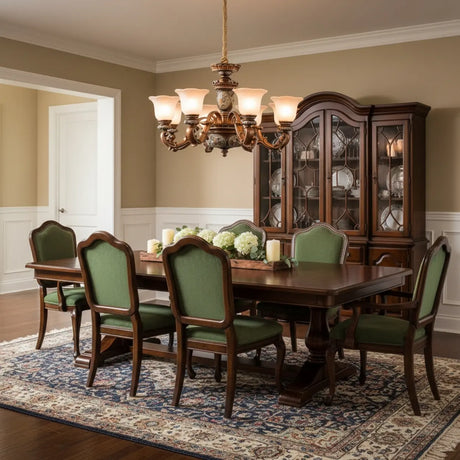 Antique Bronze Frosted Glass Flower Chandelier Bedroom Image -18