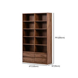 Antique Brown Vertical Wooden Storage Tall Bookcase #size