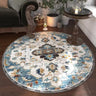 Antique Circular Southwestern Cotton Blue Area Rug Image - 11