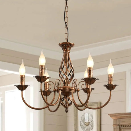 Antique Classic Metal Candelabra Round Chandelier Image - 1