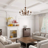 Antique Classic Metal Candelabra Round Chandelier Image - 3