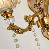 Antique Clear Glass Brass Geometric Wall Sconce Image - 11