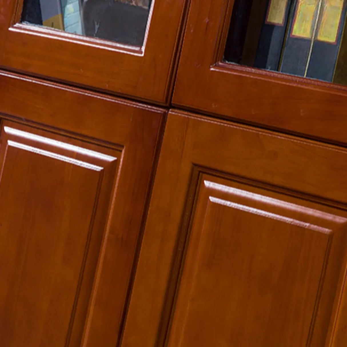 Antique Glass Doors Wood Barrister Storage Bookcase Image - 10