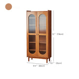 Antique Glass Doors Wooden Double Storage Bookcase #size