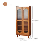 Antique Glass Doors Wooden Double Storage Bookcase #size