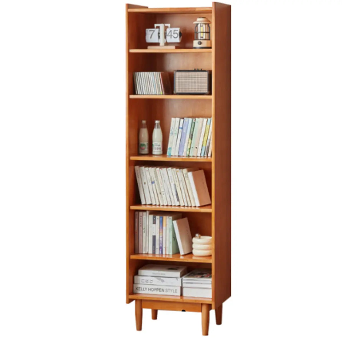 Antique Glass Doors Wooden Double Storage Bookcase Image - 7