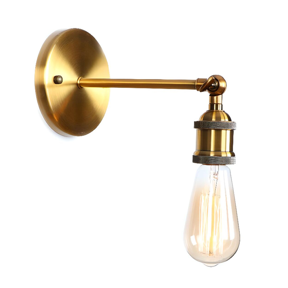 Antique Gold Cone Metal LED Wall Light Fixture Image - 7