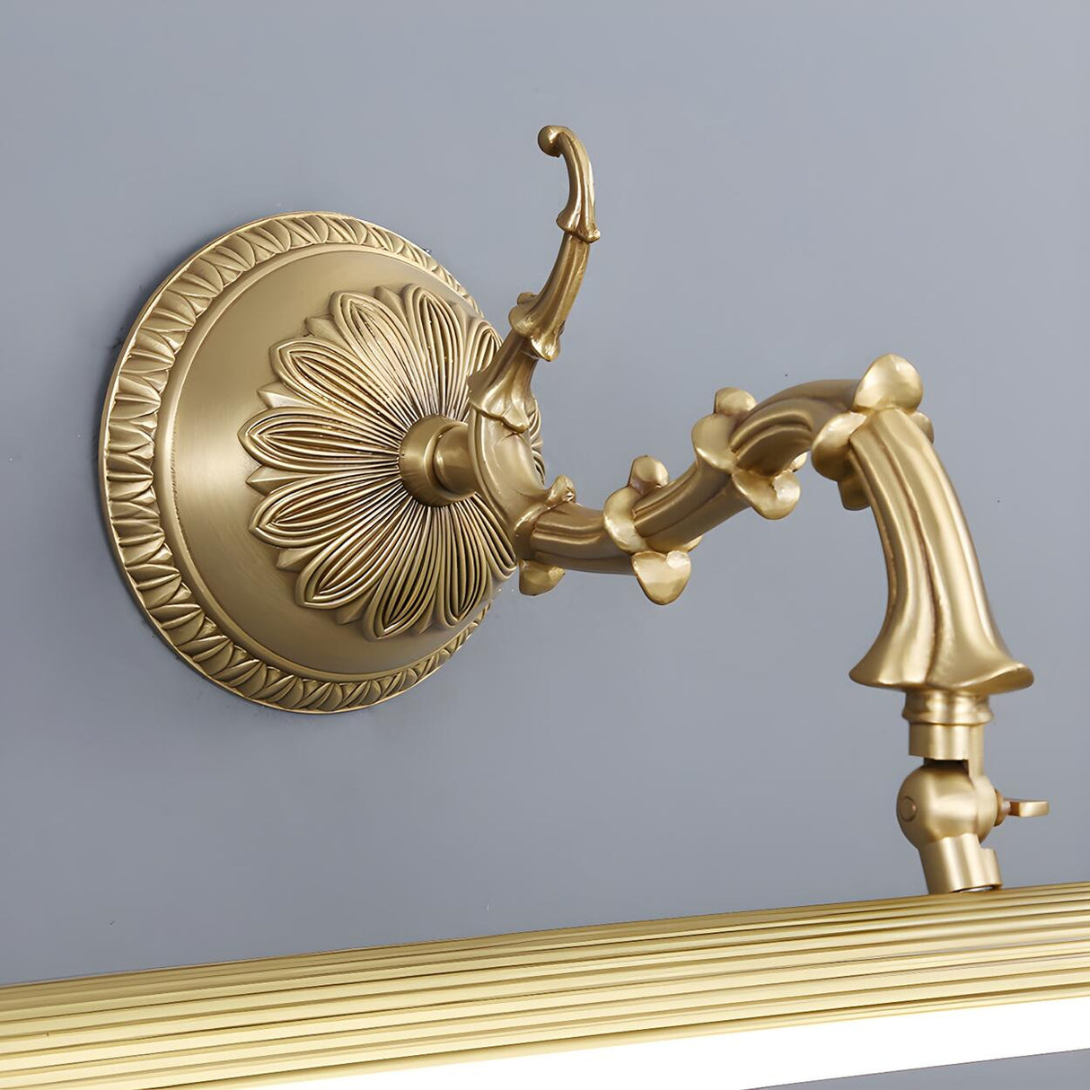 Antique Gold Cylindrical Brass Bathroom Vanity Light Image - 12