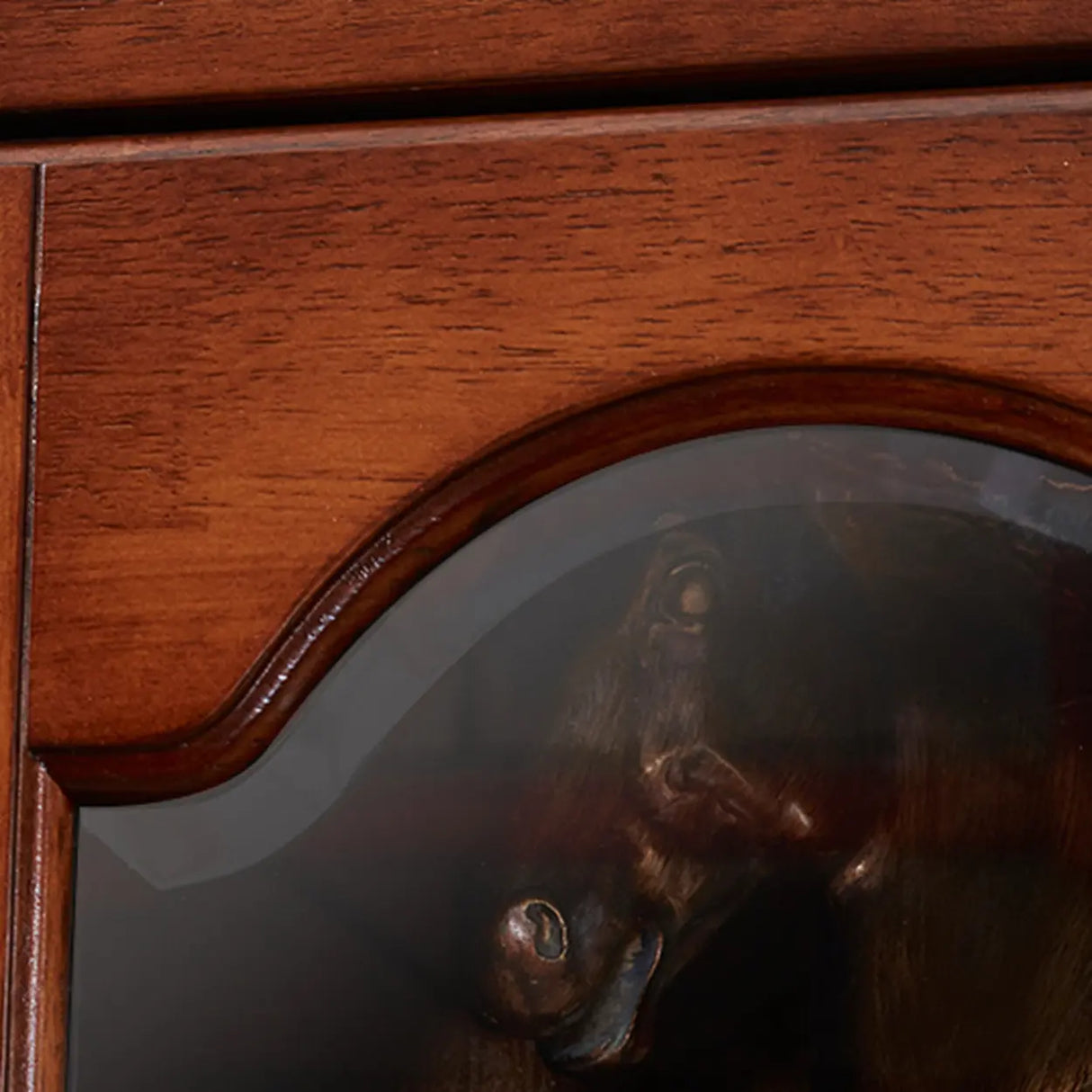 Antique Mahogany Cabinet Glass Doors Display Bookcase Image - 10