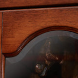 Antique Mahogany Cabinet Glass Doors Display Bookcase Image - 10