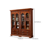Antique Mahogany Cabinet Glass Doors Display Bookcase #size