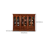 Antique Mahogany Cabinet Glass Doors Display Bookcase Image - 12