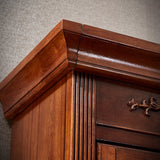 Antique Mahogany Cabinet Glass Doors Display Bookcase Image - 4