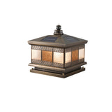 Antique Outdoor Bronze Solar Color-Changing Pillar Light Image - 2