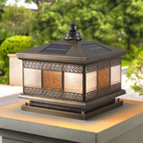 Antique Outdoor Bronze Solar Color-Changing Pillar Light Image - 3