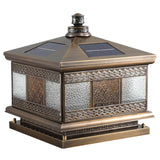 Antique Outdoor Bronze Solar Color-Changing Pillar Light Image - 6