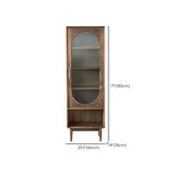 Antique Oval Glass Door Closed Wood Organizer Bookcase #size