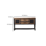 Antique Storage Carved Wood Console Table with Shelf #size