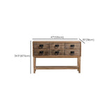 Antique Storage Carved Wood Console Table with Shelf Image - 18