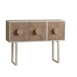 Antique Storage Carved Wood Console Table with Shelf Image - 9