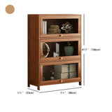 Antique Vertical Brown Wood Cabinet Storage Bookcase #size