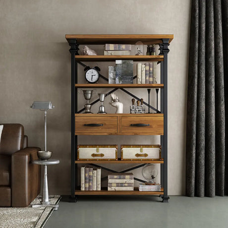 Antique Vertical Open-Frame Etagere Display Bookshelf Image - 1