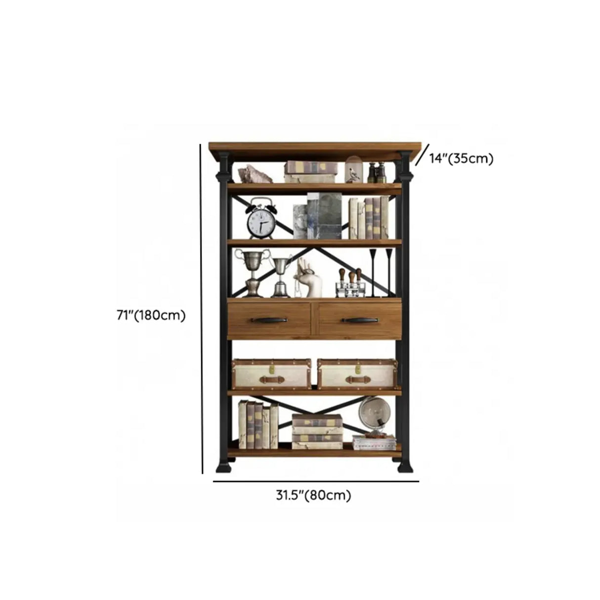 Antique Vertical Open-Frame Etagere Display Bookshelf Image - 18