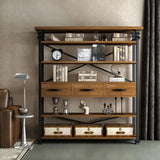Antique Vertical Open-Frame Etagere Display Bookshelf Image - 6