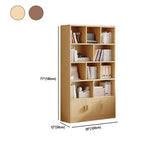 Antique Wooden Brown Standard Closed Storage Bookcase Image - 16
