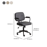 Apricot Modern Swivel Leather Adjustable Office Chair #size