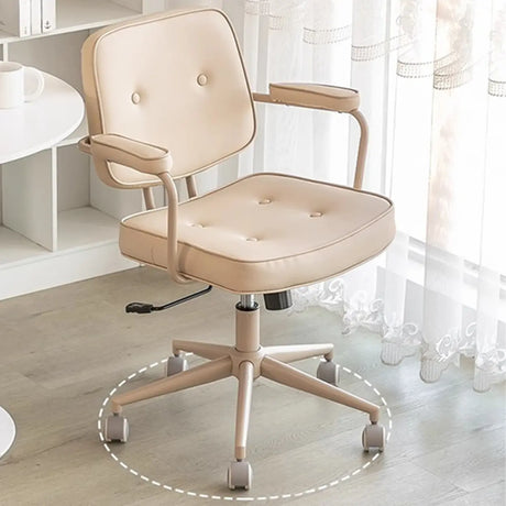 Apricot Modern Swivel Leather Adjustable Office Chair Image - 1