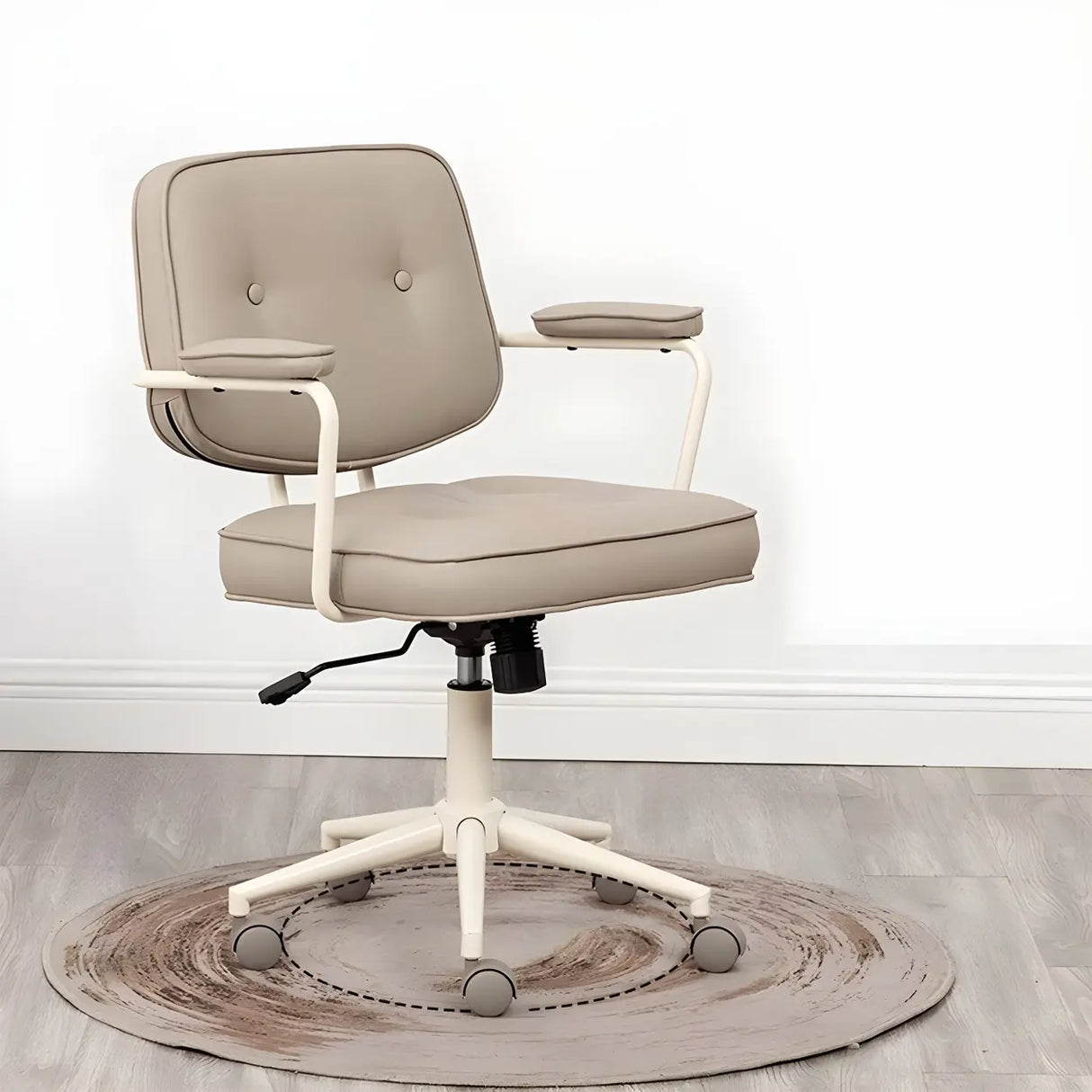 Apricot Modern Swivel Leather Adjustable Office Chair Image - 3