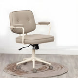 Apricot Modern Swivel Leather Adjustable Office Chair Image - 3