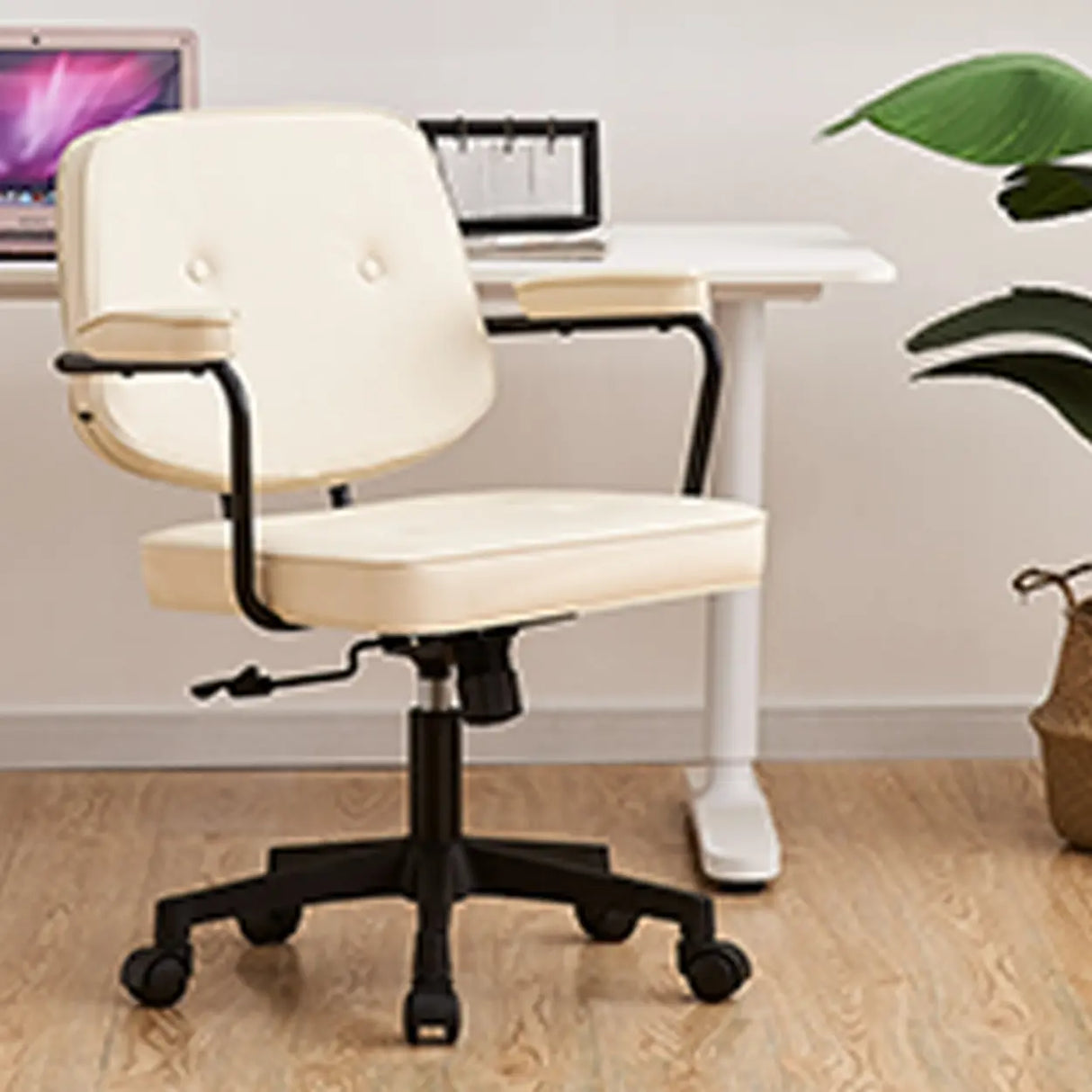Apricot Modern Swivel Leather Adjustable Office Chair Image - 7