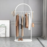 Arch Gold-White Freestanding Coat Rack with Hooks and Shelf Image - 2
