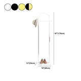 Arch Gold-White Freestanding Coat Rack with Hooks and Shelf #size