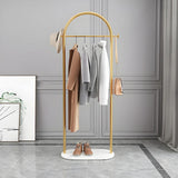 Arch Gold-White Freestanding Coat Rack with Hooks and Shelf Image - 4