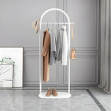 Arch Gold-White Freestanding Coat Rack with Hooks and Shelf Image - 5