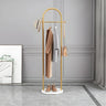 Arch Gold-White Freestanding Coat Rack with Hooks and Shelf Image - 6
