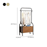 Arched Metal Gold Hooks Basket Coat Rack with Wheels Image - 14