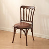 Arched Open Slatted Back Wooden Dining Chair Brown Image - 21