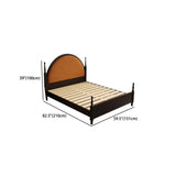 Arched Wood Black Queen Upholstered Headboard Panel Bed #size
