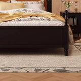 Arched Wood Black Queen Upholstered Headboard Panel Bed Image - 6